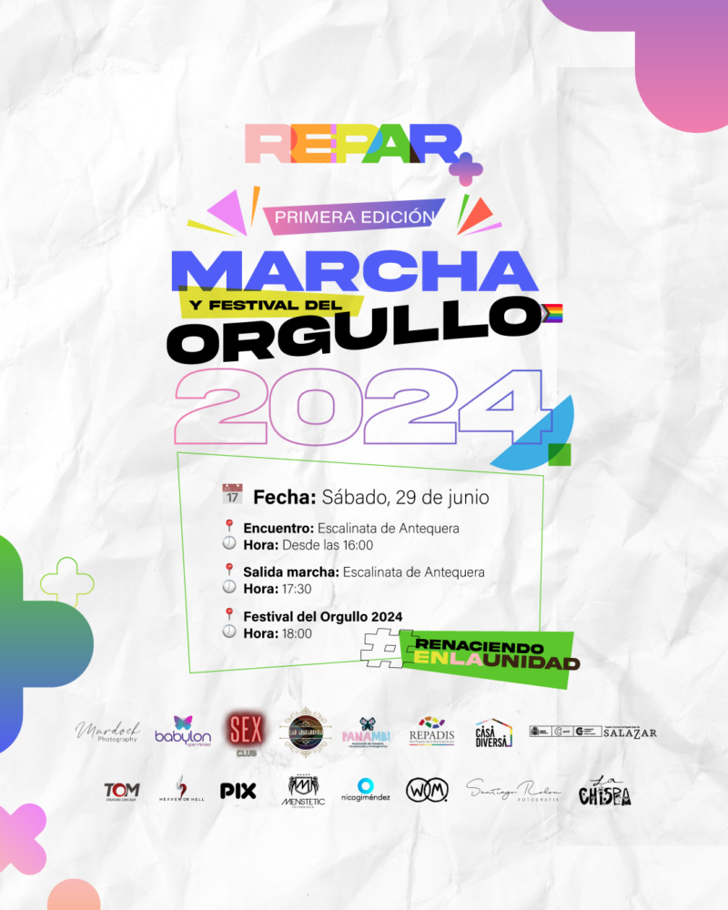 Placa y texto: Marcha REPAR + festival