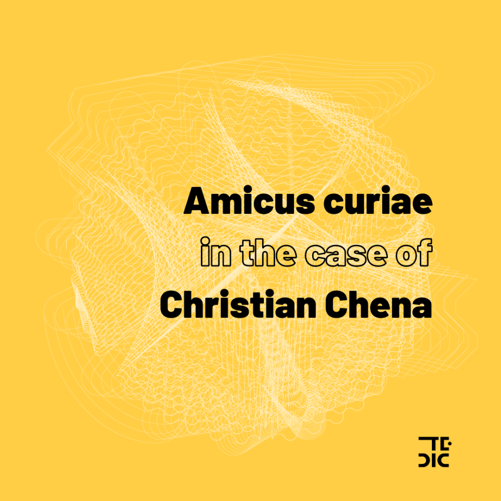 plaque and text: amicus curiae in the case of Christian Chena