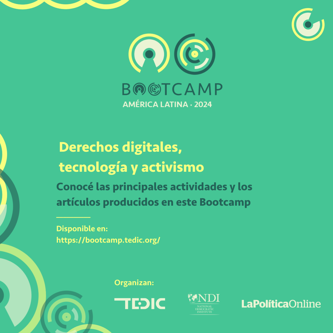 Flyer con fondo verde y texto de cierre del bootcamp 2024.