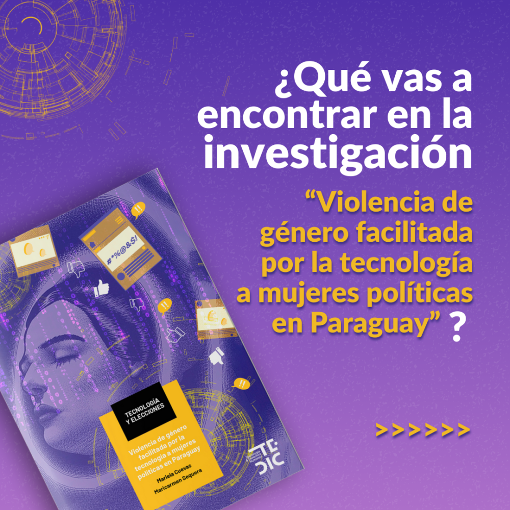 Placa y texto sobre investigación de violencia de género a mujeres políticas