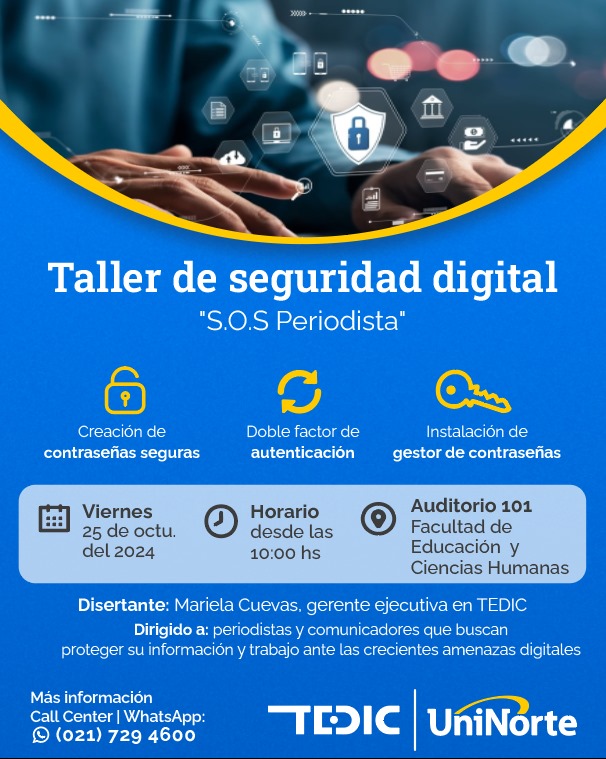 Placa: Taller de seguridad digital: SOS Periodista