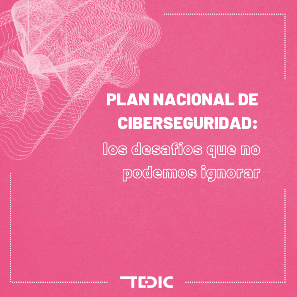 Placa y texto: plan nacional de ciberseguridad